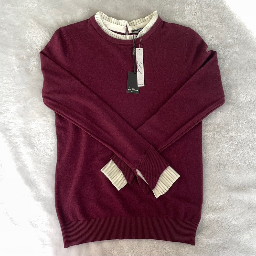Vila Milano Pleated Neck and Sleeves Sweater